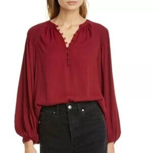 JOIE Addalla Smocked-shoulder Top In Topanga XXS